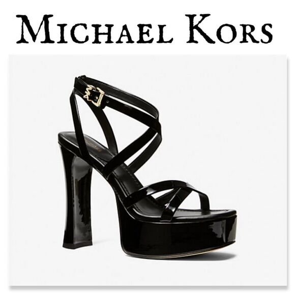 Michael Kors Paola Faux Patent Leather Sandal with dustbag - Picture 1 of 9